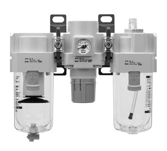SMC AC20-01E1-R-B 空气组合元件：空气过滤器 + 减压阀 + 油雾器